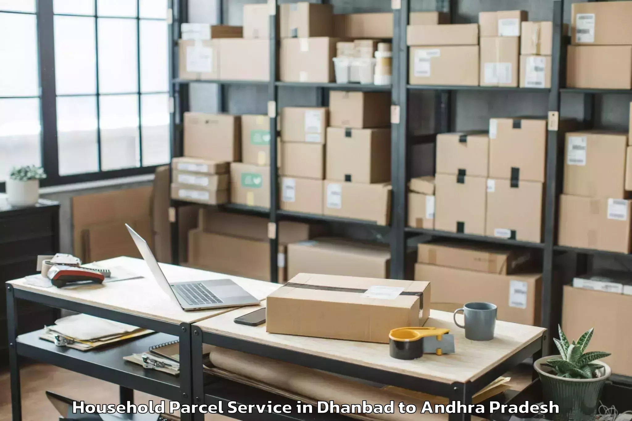 Easy Dhanbad to Santhabommali Household Parcel Booking